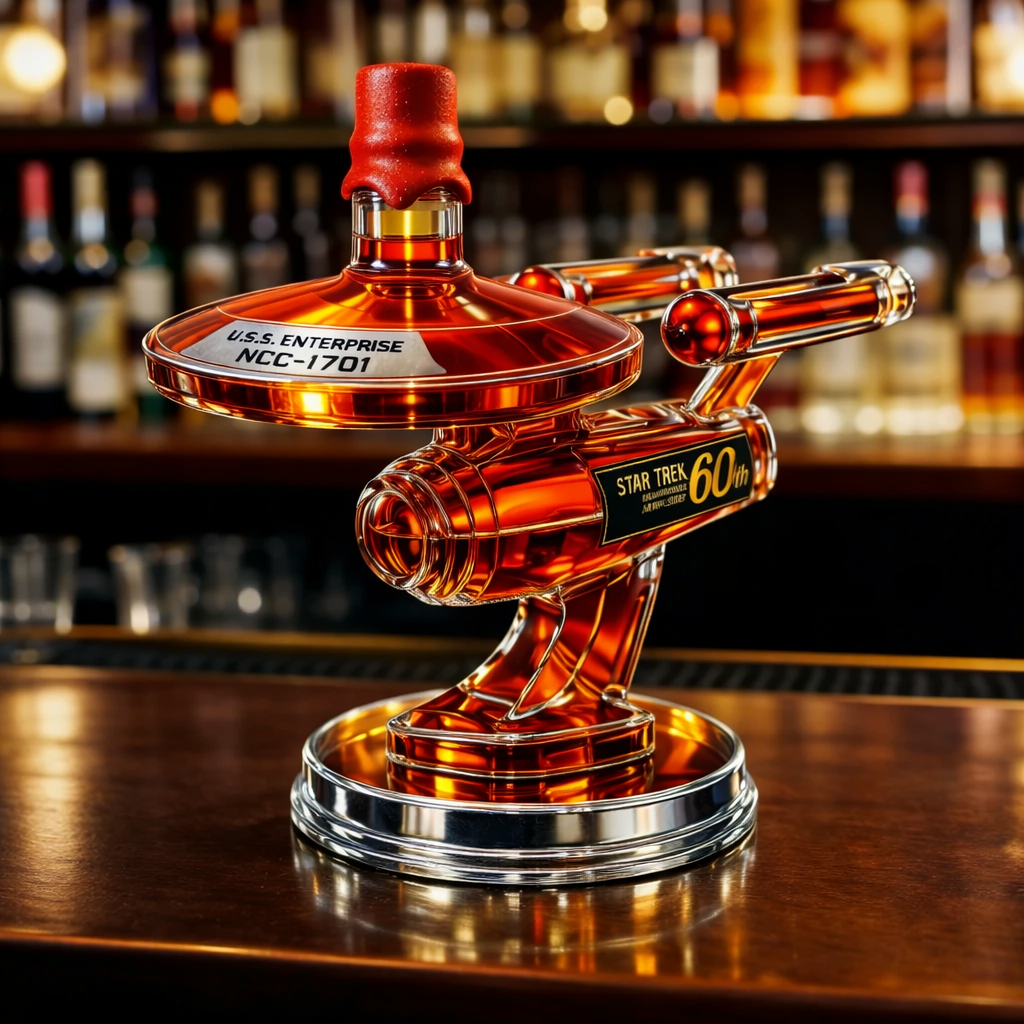 Whiskey Bottle 60th Anniversary USS Enterprise