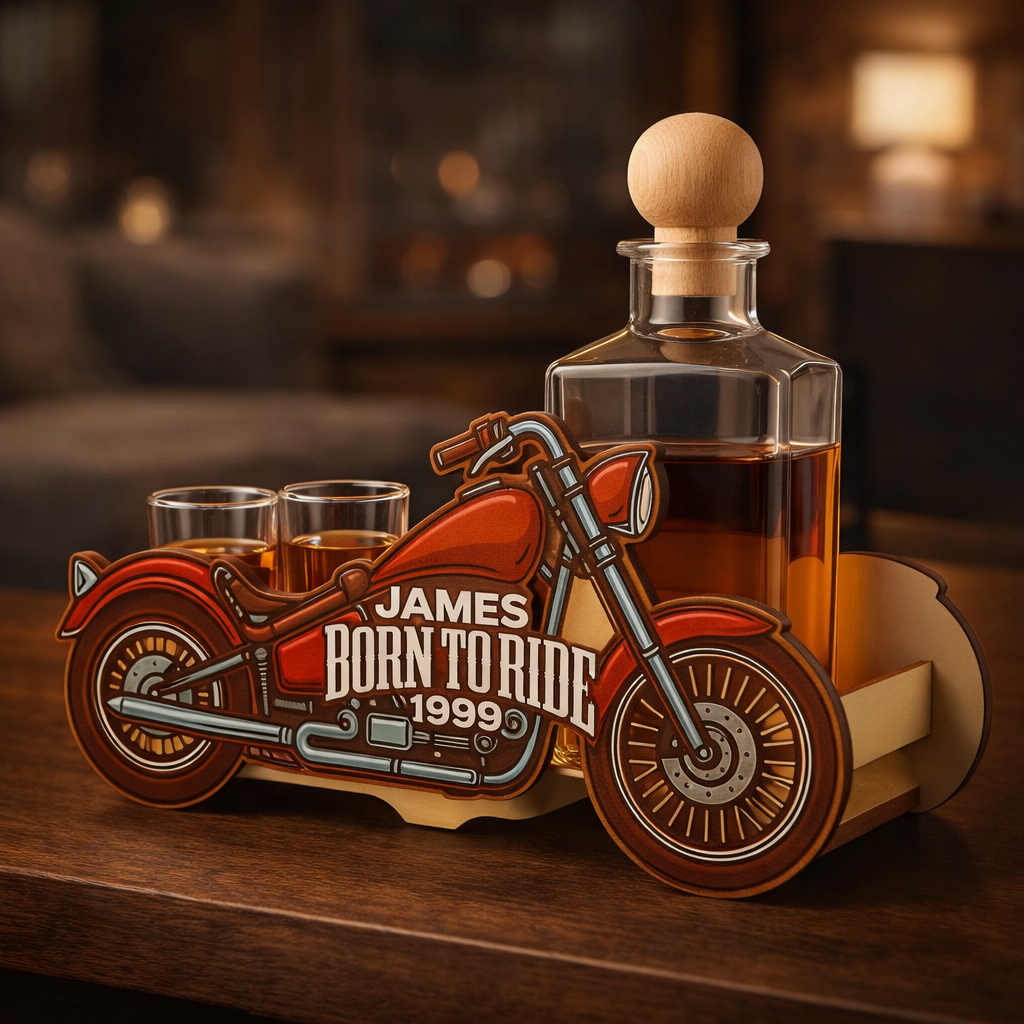 Whiskey Bottle - Motorcycle Set Edition with Glasses